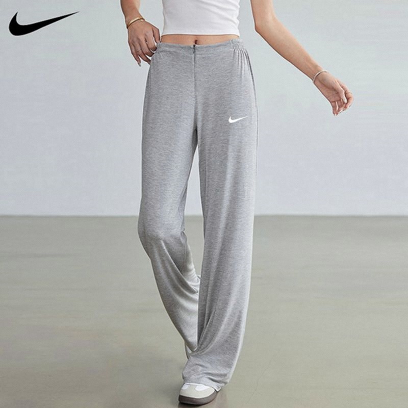 Nike Women's Summer Thin Loose Casual Straight-Leg Slimming Drapey Lazy Style Fitness Wide-Leg Pants Nike Women's Summer Thin Loose Casual Straight-Leg Slimming Drapey Lazy Style Fitness Wide-Leg Pants