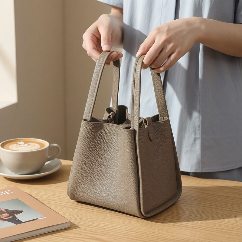 There Is a Tree under the Mountain in Hong Kong. Designer-Style Cowhide Large-Capacity High-End Commuter Tote Bucket Bag There Is a Tree under the Mountain in Hong Kong. Designer-Style Cowhide Large-Capacity High-End Commuter Tote Bucket Bag