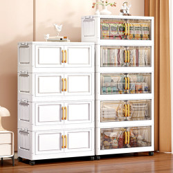 Storage Cabinet, Locker, Household Baby Wardrobe, Living Room, Bedroom Storage Cabinet, Installation-Free Plastic Snack Cabinet