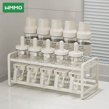 Xinjiang free shipping wuming kitchen seasoning combination set countertop rack seasoning rack seasoning bottle storage rack floor