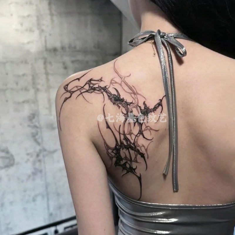 Domineering Back Sexy Pure Desire Juice Simulation Tattoo Thorn Tattoo Sticker Herbal Semi-Permanent European and American Arm Sticker