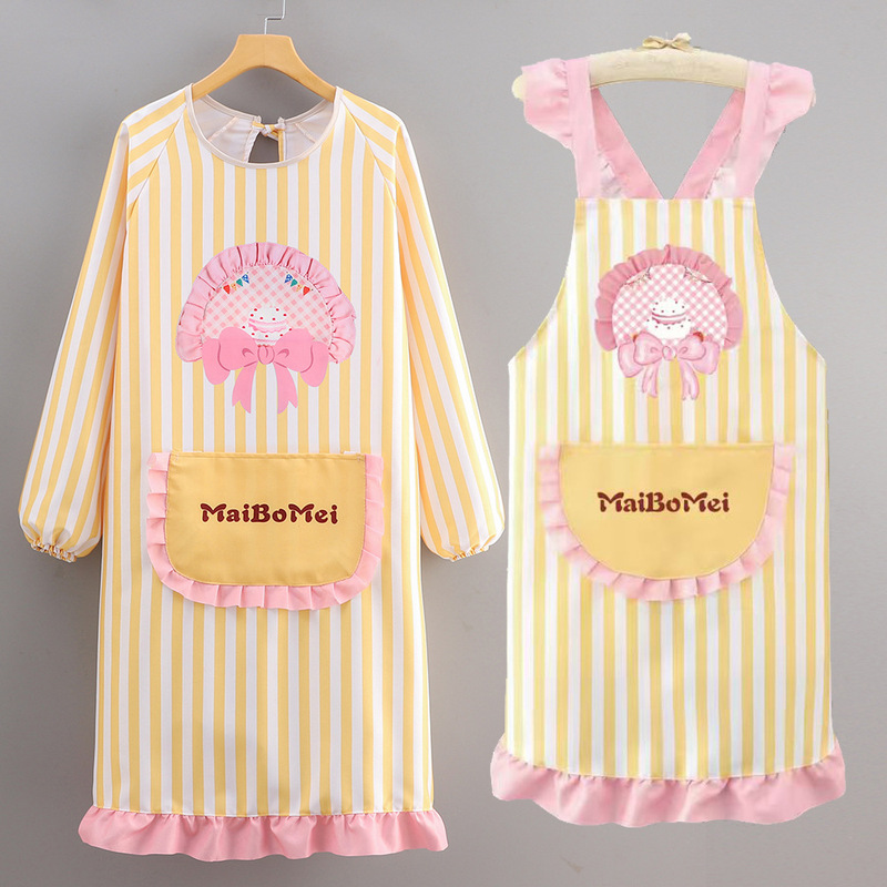 Cute Princess Lace Apron for Home Kitchen Use, High Aesthetic Value, Suitable for Baking, Dessert Shop, Young Chefs, Cooking, with Tie Straps