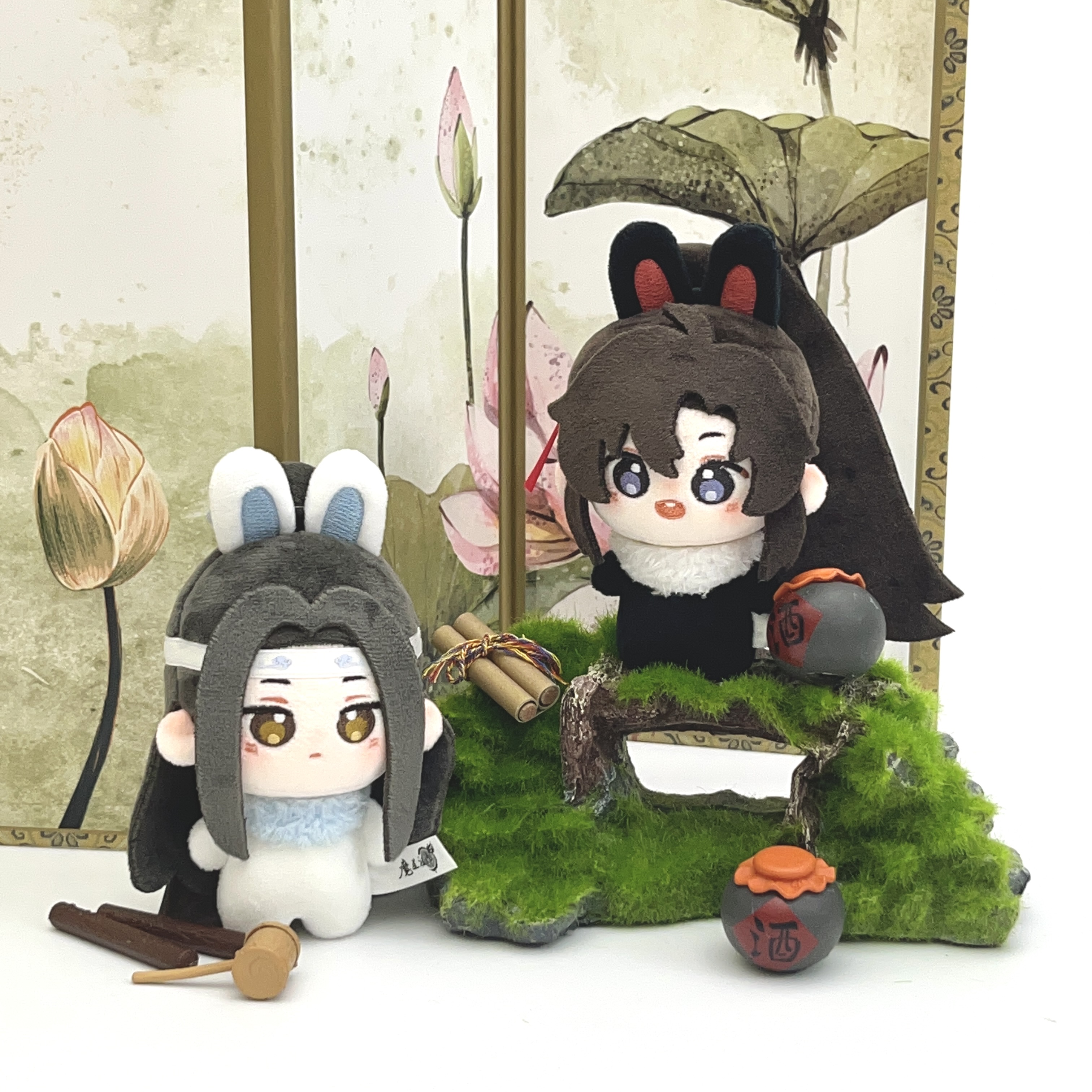 「魔修のグランドマスター」アニメウサギぬいぐるみシリーズ魏無羨藍忘機を囲むかわいい人形ぬいぐるみペンダント
