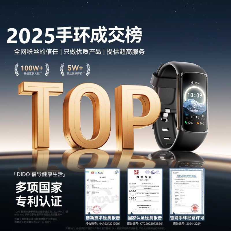 [Official Genuine Product] High-Precision Blood Glucose and Blood Pressure Risk Assessment Heart Rate Bracelet Smart 24-Hour Dynamic Blood Oxygen Health Temperature Sleep Monitoring Exercise Measurement Device Elderly Men and Women Watch