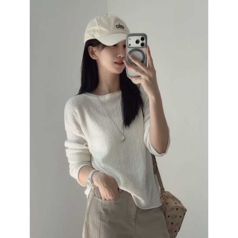 Magnolia First Snow "Luxurious Soft Wool" Special Yarn High-Quality Fashionable Simple Versatile Long Sleeve 92024 Magnolia First Snow "Luxurious Soft Wool" Special Yarn High-Quality Fashionable Simple Versatile Long Sleeve 92024