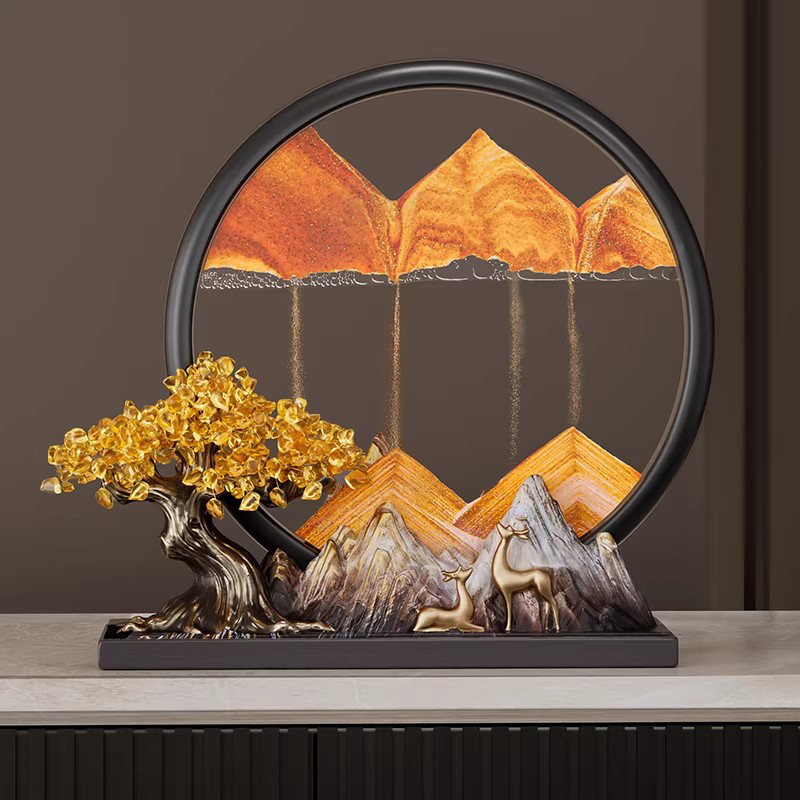 New Chinese-Style Citrine Money Tree Quicksand Painting Ornament for Living Room and Office Decoration, Housewarming and Opening Gift, High-End New Chinese-Style Citrine Money Tree Quicksand Painting Ornament for Living Room and Office Decoration, Housewarming and Opening Gift, High-End