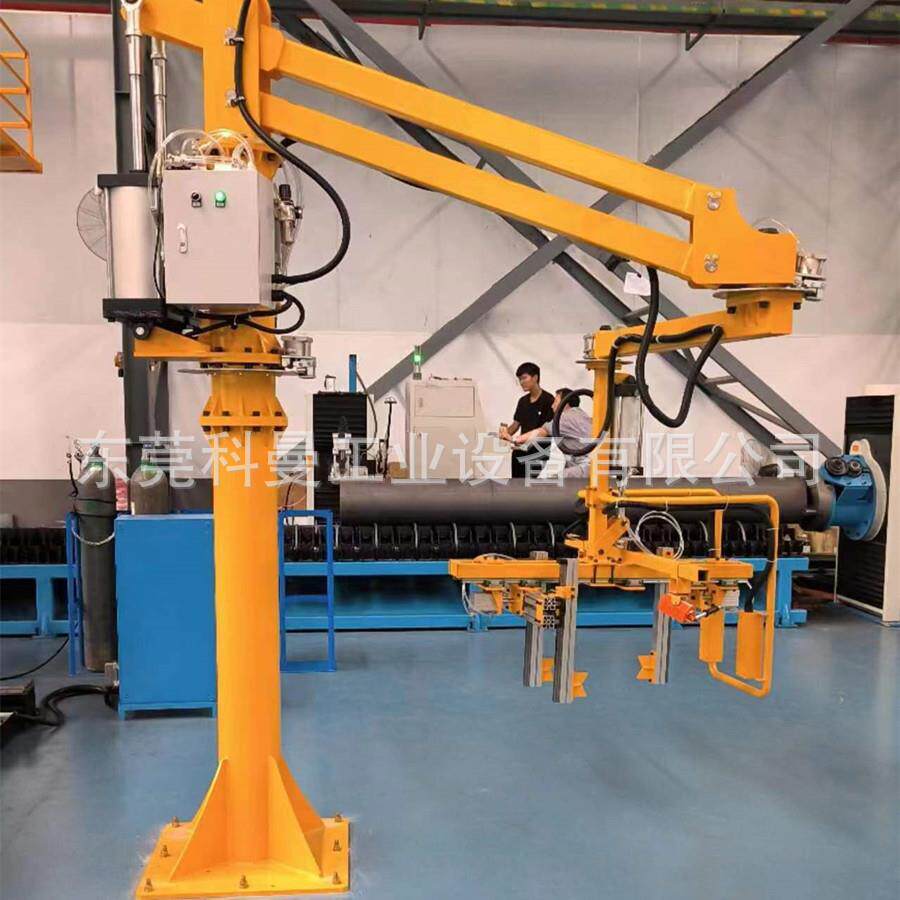 Power-assisted arm manipulator clamps and carries electrical chassis shells pneumatically controlled reversible rotating manipulator