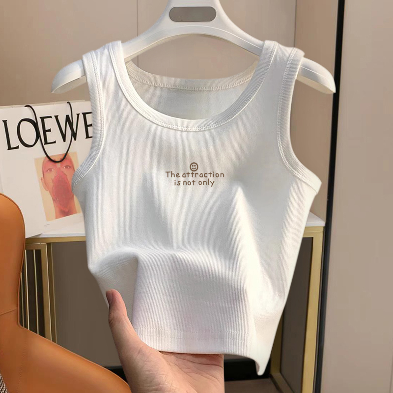 Thirteen Rows Women's Cotton Camisole White 2026 Summer New Style Sleeveless Unique and Chic Top for Outerwear