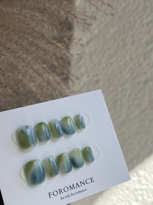 Foromance.【Mountain and Wind】Teal + Lake Blue Breeze Blowing Short Square Round Wearable Armor