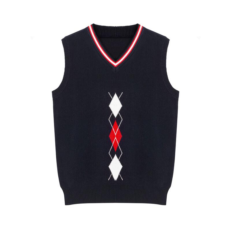 School Uniforms, Men's and Women's Knitted Vests, Diamond-Patterned Vests