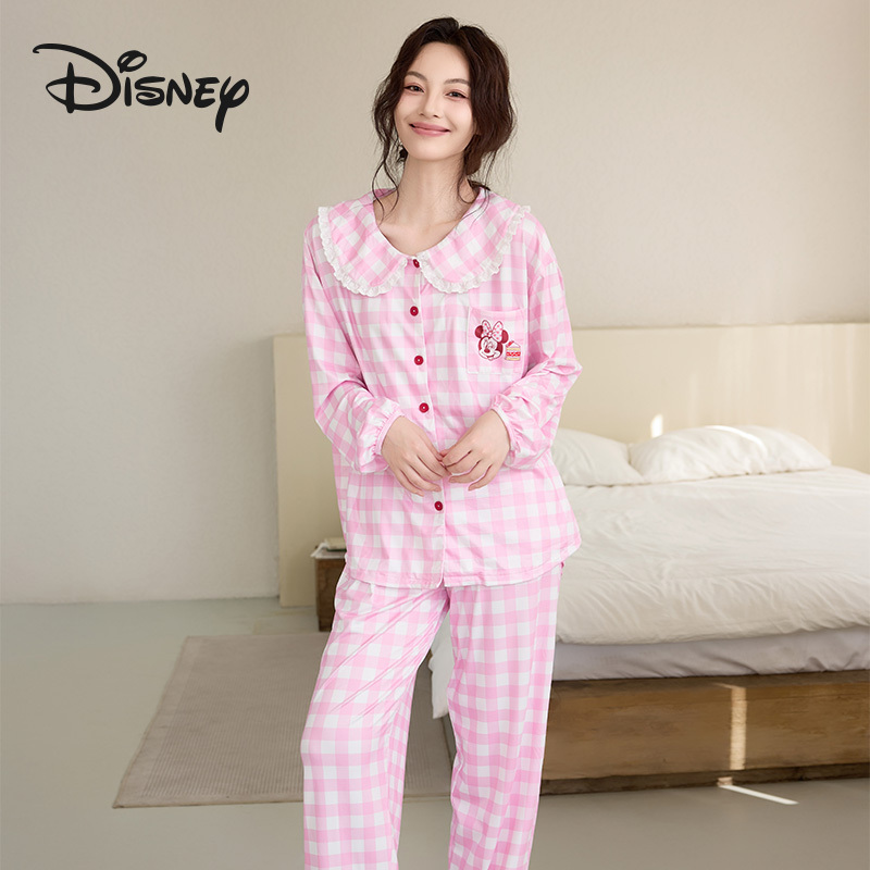 [Exclusive for Huhu] Disney/Disney Minnie Cute Girl Doll Collar Pajamas That Can Be Worn Outside as Home Wear