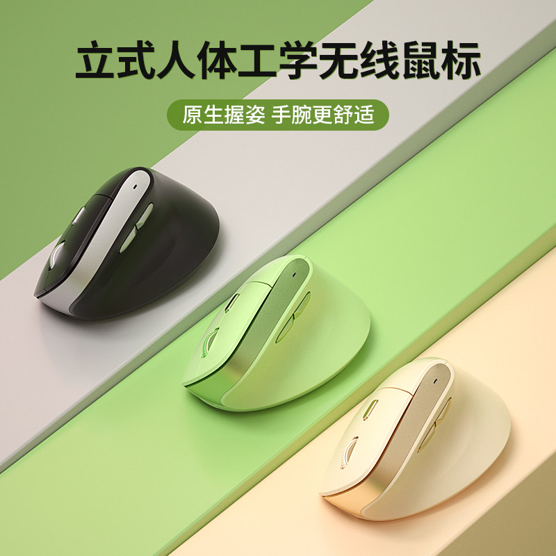 Bow Premium Ergonomic Vertical Wireless Mouse for Desktop and Laptop, Office Use, Silent