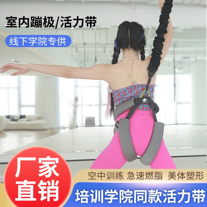 屋内バンジージャンプ活力ベルトマジックロープ空中ヨガ弾性ロープウエスト保護ダンスフィットネストレーニング吊り下げ器具