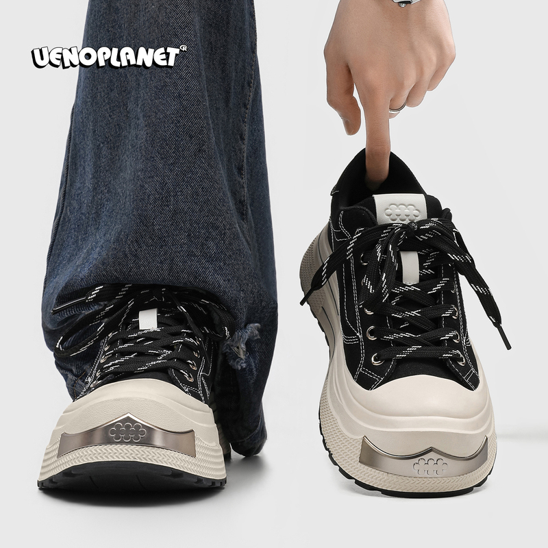 Ueno Planet Ensemble Series Thick-Soled Canvas Shoes for Men and Women, Versatile Trendy Sports Casual Shoes, Couple's Height-Increasing Sneakers Ueno Planet Ensemble Series Thick-Soled Canvas Shoes for Men and Women, Versatile Trendy Sports Casual Shoes, Couple's Height-Increasing Sneakers