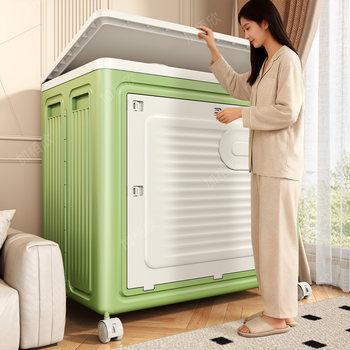 Clothing Storage Box, Large Capacity, Extra-Large Household Turnover Box, Foldable Storage Basket with Lid, Clothing Storage Bin, Organizing Box