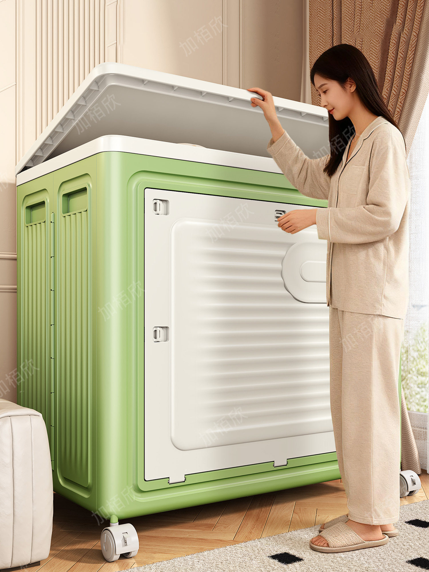 Clothing Storage Box, Large Capacity, Extra-Large Household Turnover Box, Foldable Storage Basket with Lid, Clothing Storage Bin, Organizing Box