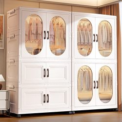 Installation-Free Folding Wardrobe Baby Clothes Storage Cabinet Household Simple Wardrobe Multi-Functional Snack Toy Storage Cabinet