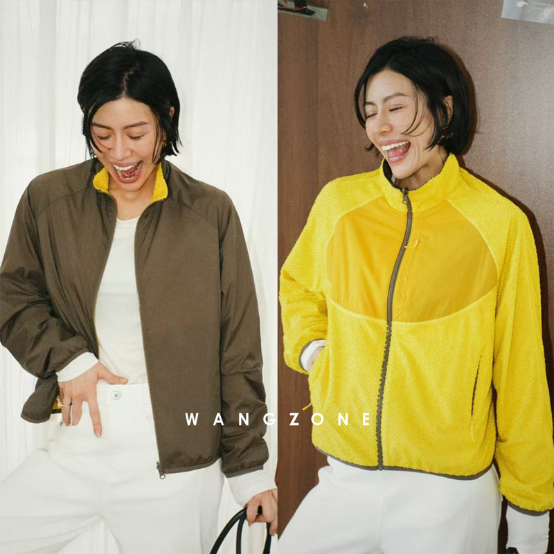 Wang Zone|Reversible Octagonal Hollow Yarn 3D Hot Air Roll Lightweight Stand-Up Collar Jacket Wang Zone|Reversible Octagonal Hollow Yarn 3D Hot Air Roll Lightweight Stand-Up Collar Jacket