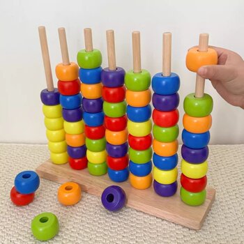 New Children's Beaded Color Matching Puzzle Kindergarten Stacking Game Concentration Training Early Education Toys
