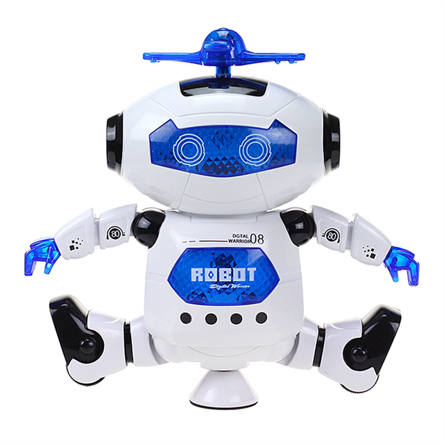 Toddler electric dancing robot 360-degree rotation with built-in light and music, smart toy gift for children aged 2-6 years old