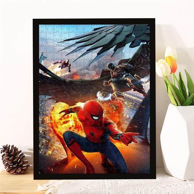 Avengers Wooden Puzzle 1000 Pieces Spider-Man Iron Man Captain America Stress-Relief Children's Educational Toy
