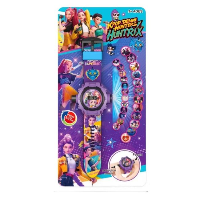 2026 New Hot-Selling Product: Hunting Girls Team Projection Watch with 24 Images, Children's Electronic Light-Up Toy, Lumi Zoe Mila
