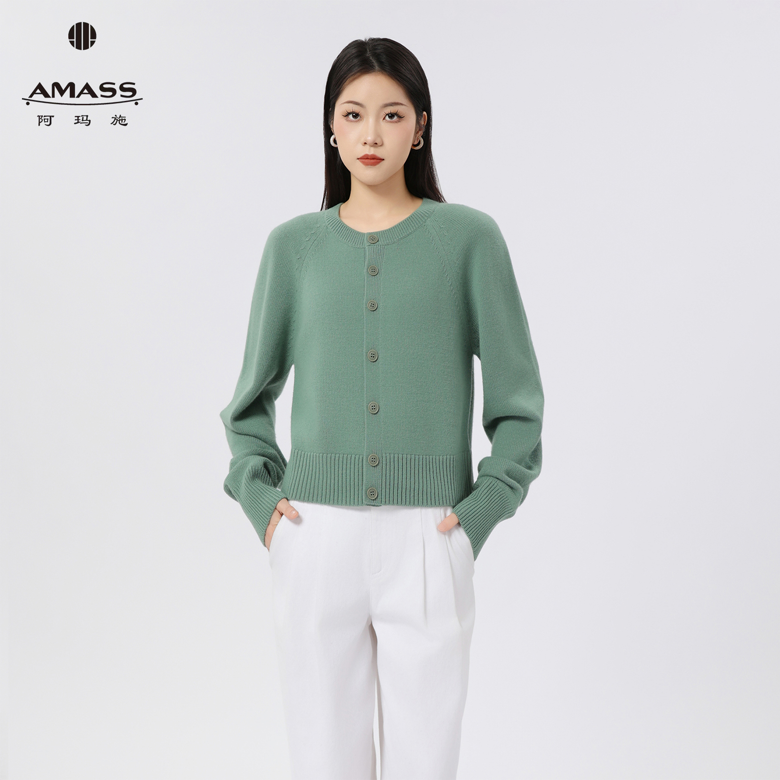 AMASS/AMASS 25 早春新作 羊毛100% 暖かいセーター 気質ニットカーディガン 548033