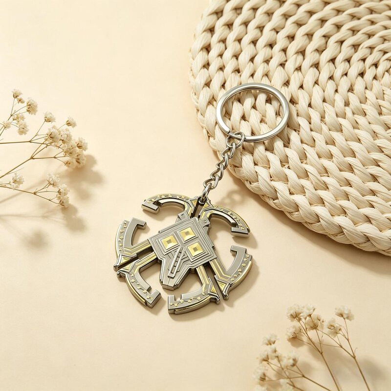 Interstellar Pioneer Nomai Nomai People Logo Metal Keychain Game Merchandise Two-Dimensional Backpack Pendant for Boys