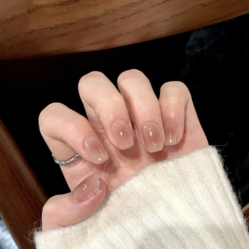 [Cinnamon Oolong] High-Quality Cinnamon Nude Brown Oolong Tea Color Gradient Pure Desire Style Handmade Wearable Nail Polish Finished Product