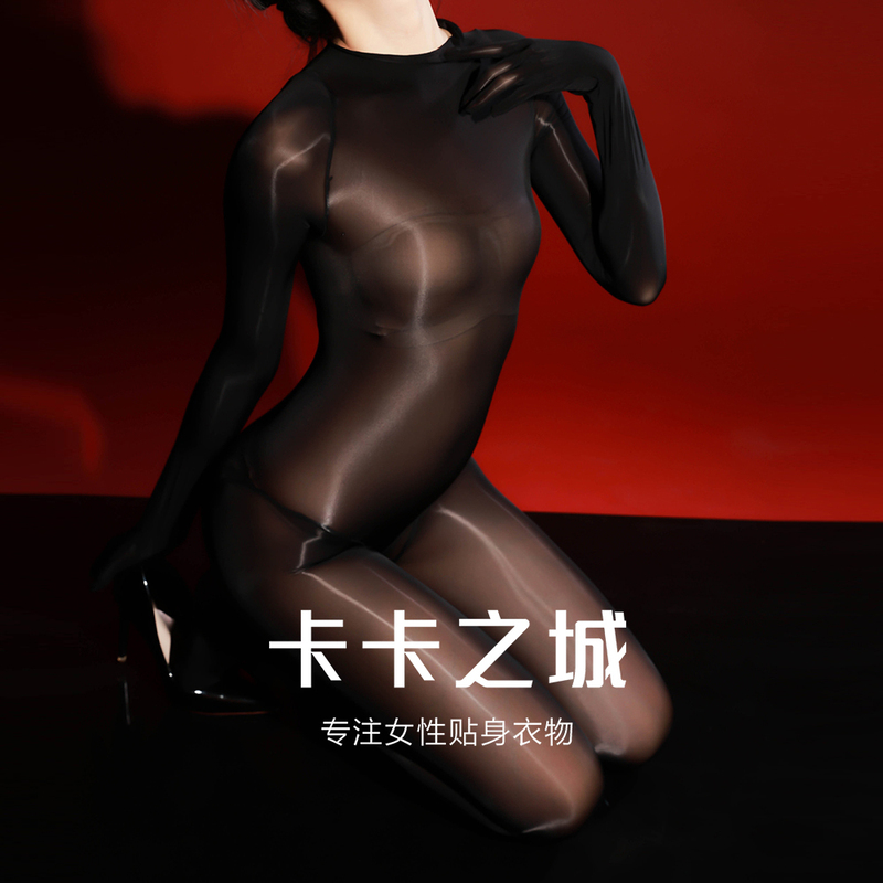 New Style Toffee Horse Oil Glossy and Sexy Crotchless Ultra-Thin Black No-Take-Off One-Piece Stockings Full Body New Style Toffee Horse Oil Glossy and Sexy Crotchless Ultra-Thin Black No-Take-Off One-Piece Stockings Full Body