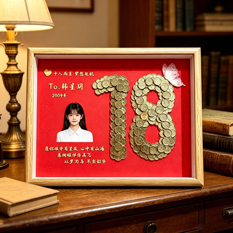 18Th Birthday Celebration DIY Coin Photo Frame Wishing for Academic Success, Gift for Friends and Children's Birthday Present 18Th Birthday Celebration DIY Coin Photo Frame Wishing for Academic Success, Gift for Friends and Children's Birthday Present