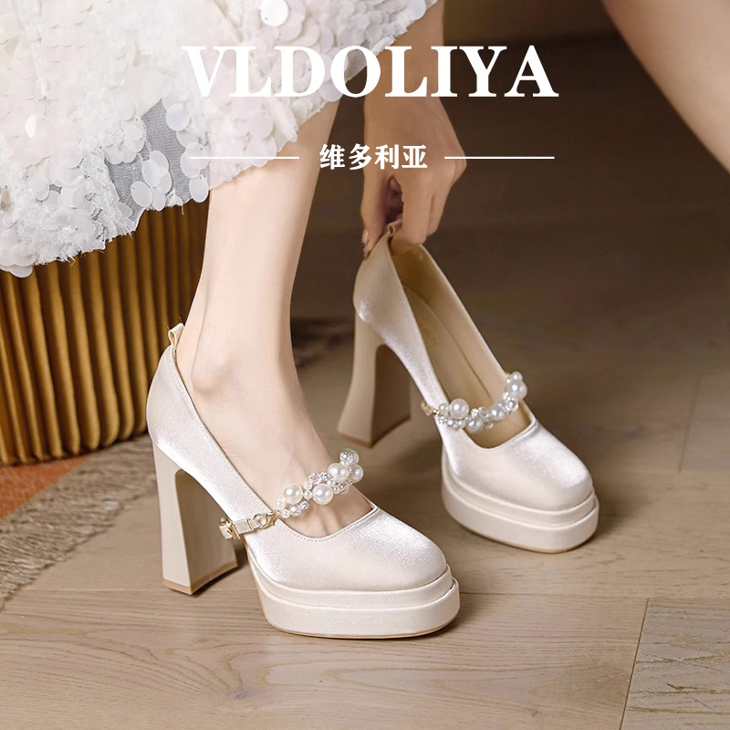 Vldoliya Ultra-High Heel Waterproof Platform Thick-Soled Women's Shoes for Petite Women, Height-Increasing Magic Shoes That Don'T Tire the Feet, Bridesmaid Shoes, Bridal Shoes Vldoliya Ultra-High Heel Waterproof Platform Thick-Soled Women's Shoes for Petite Women, Height-Increasing Magic Shoes That Don'T Tire the Feet, Bridesmaid Shoes, Bridal Shoes