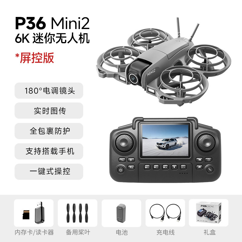 Квадрокоптер Lingke Technology P36 Mini 2 обычный пульт, 1 аккумулятор