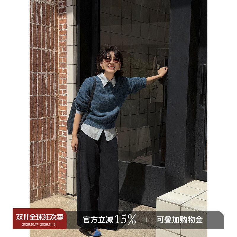 Yololite/'Addicted' Wool Thin Knit Long-Sleeve Top for Women, Autumn, Petite, Slimming, Burgundy Sweater Yololite/'Addicted' Wool Thin Knit Long-Sleeve Top for Women, Autumn, Petite, Slimming, Burgundy Sweater