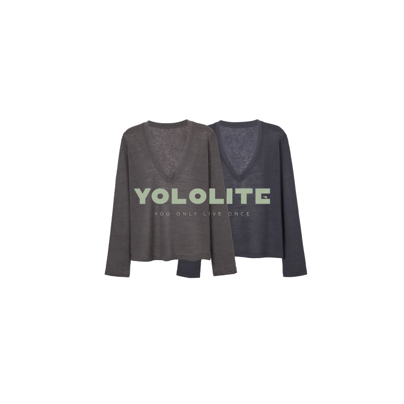 Yololite/'Unintentional' 26 Autumn New Casual Loose Deep V-Neck Knitwear Long Sleeve T-Shirt Top for Women Yololite/'Unintentional' 26 Autumn New Casual Loose Deep V-Neck Knitwear Long Sleeve T-Shirt Top for Women