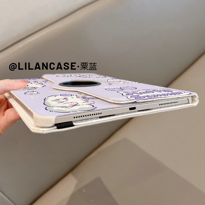 360° вращающийся кожаный чехол для Huawei 2025 MatePad Pro защитный чехол SE с отделением под стилус matepad11 фиолетовый котёнок m6 силикон v9 Honor 11.5S творческая подставка воздух