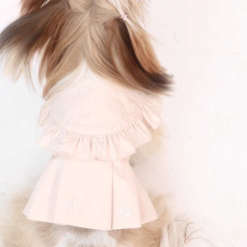 Forweekend Pet Clothes Korean Style Dog Clothes Bichon Teddy Suspender Dress Spring and Autumn Pleated Skirt Maltese