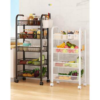 Kitchen storage rack household floor-standing multi-layer storage rack trolley mobile supplies vegetable basket rack