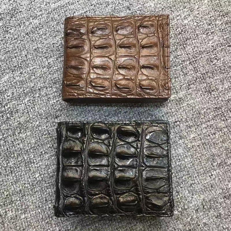 New Style Thai Crocodile Leather Wallet for Men, Genuine Crocodile Back Bone Leather Wallet, Casual Fashion Trendy Short Wallet