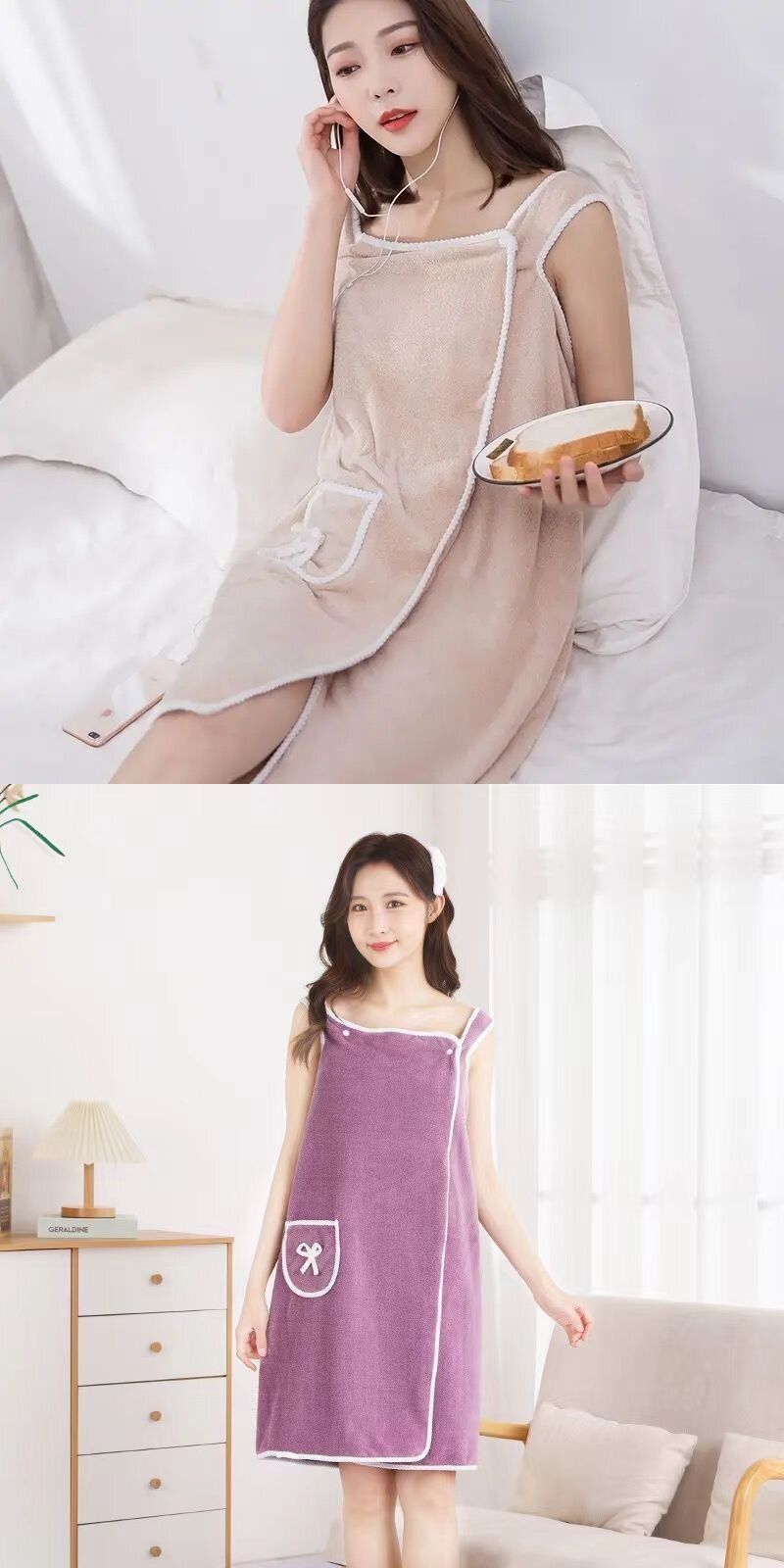 Полотенце для гостиницы 可穿浴巾女成人吊带浴裙可裹浴袍美容院家用吸水速干不掉毛