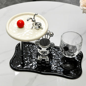 Home light luxury water ripples simple box jewelry tray
