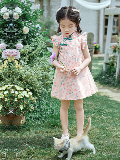 旗袍女童夏款汉服儿童夏季婴儿裙子小女孩唐装连衣裙2025宝宝夏装