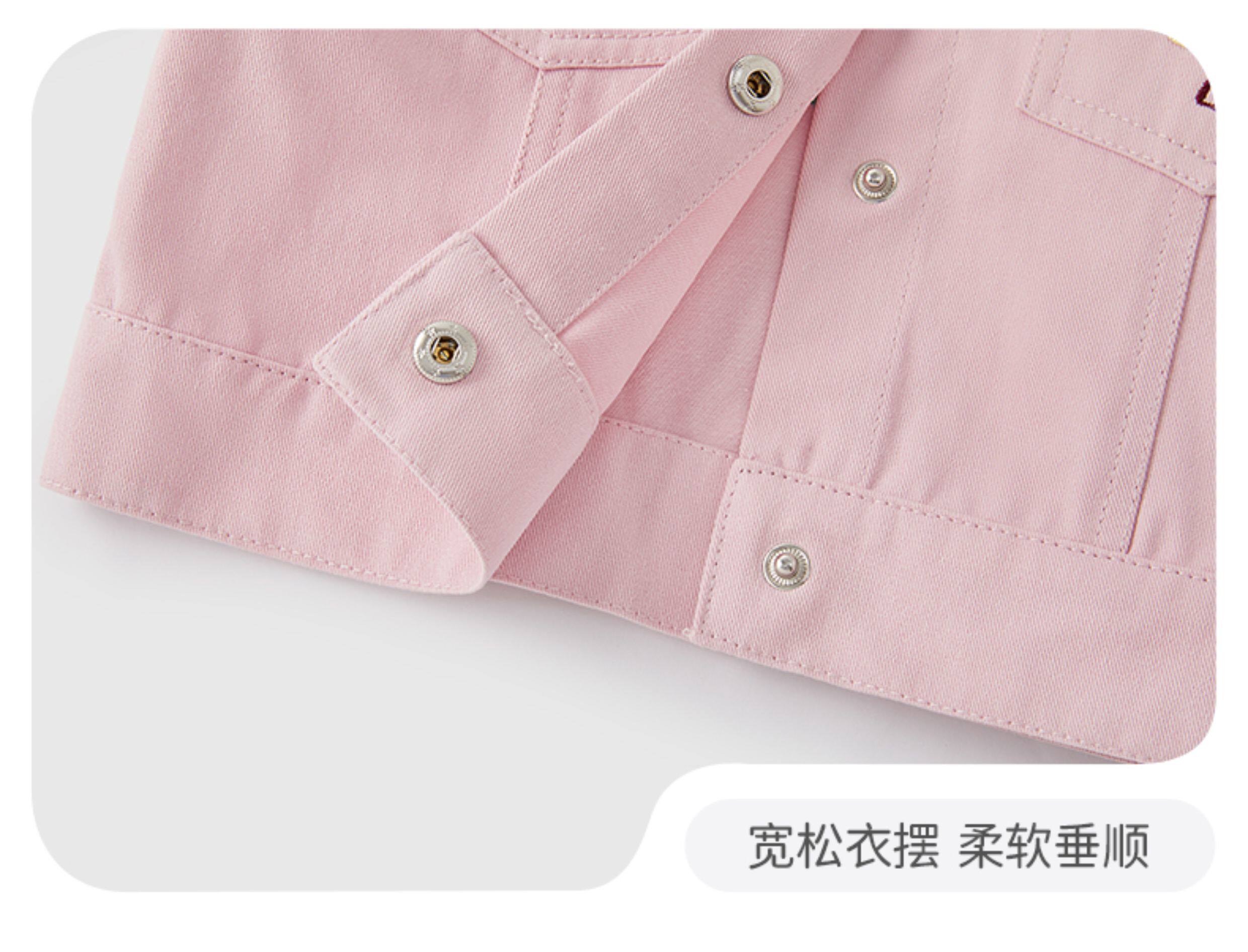 Детская куртка Жан [抗菌纯棉]女童牛仔外套秋季儿童甜美衣服女大童翻领秋装大童衣服 JELLYBABY