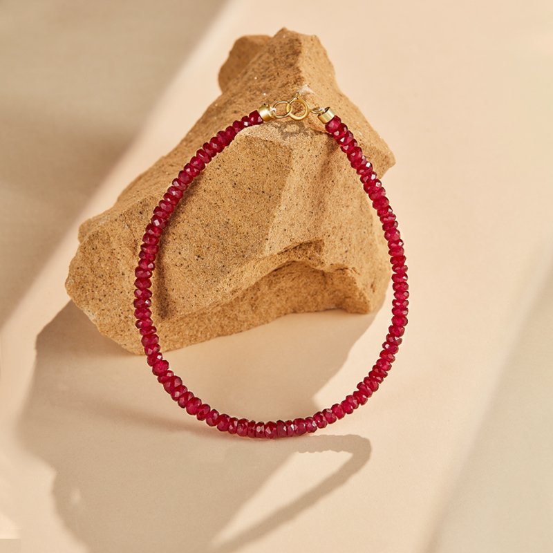 Eci Jewelry【Red Beauty】Pigeon Blood Ruby Bracelet for Women 18K Gold Faceted Gemstone Bracelet Jewelry Gift Eci Jewelry【Red Beauty】Pigeon Blood Ruby Bracelet for Women 18K Gold Faceted Gemstone Bracelet Jewelry Gift