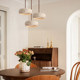 Yellow Cave Stone Creative Japanese-Style Three-Head Designer Pendant Light for Home Use, Luxury and High-End Feel, Tea Room Wabi-Sabi Style