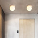 Yellow Travertine Ceiling Light in Cream Wabi-Sabi Style, Minimalist Creative Designer Light for Guesthouse Corridor and Entrance Foyer