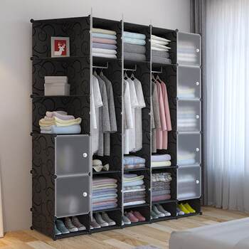 Factory direct sales, simple assembly wardrobe, plastic combination rental, daily necessities storage wardrobe storage storage cabinet