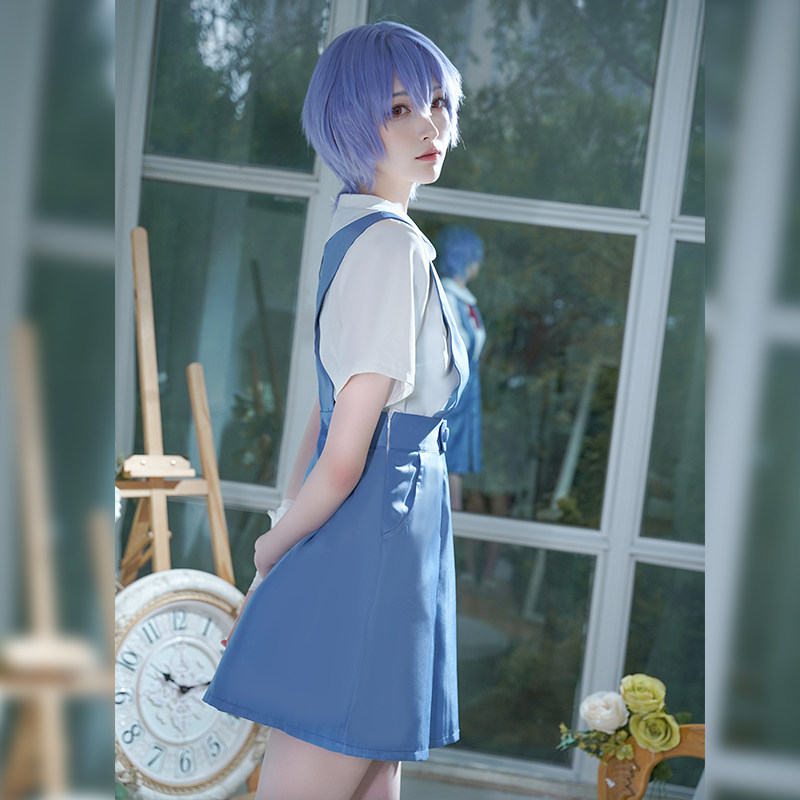EVA绫波丽明日香cosplay服装 雾蓝校服现货!为老婆买单啊啊啊!!_Cosplay女装_淘宝游戏网