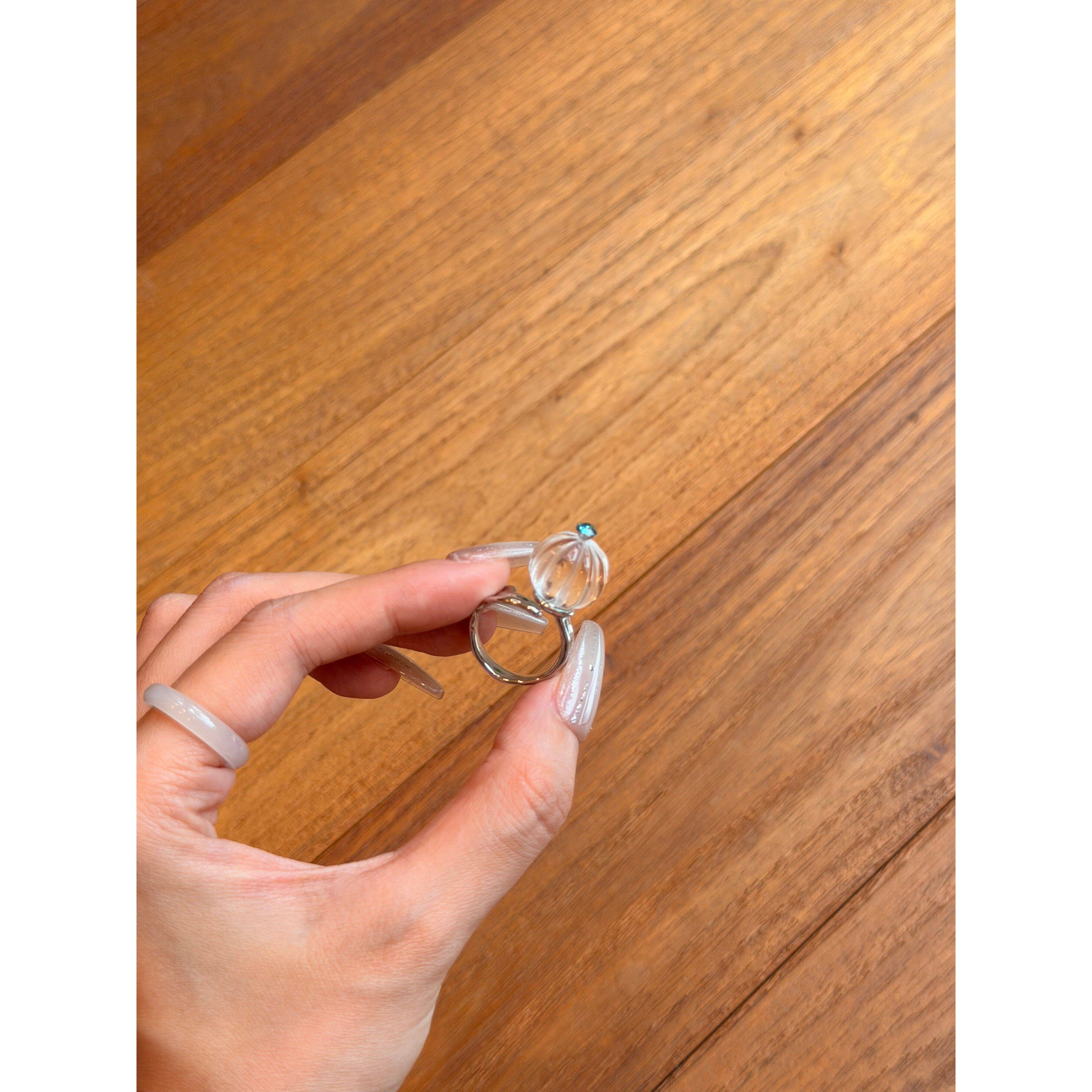 Pumpkin Bead Ring Women's Ring Light Luxury Gift