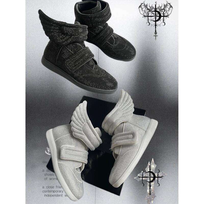 Booofuti99 Original Cowhide Full Rhinestone Angel Wings Shoes, Sparkling Rhinestone Retro Hot-Stone High-Top Sports Street Shoes Booofuti99 Original Cowhide Full Rhinestone Angel Wings Shoes, Sparkling Rhinestone Retro Hot-Stone High-Top Sports Street Shoes